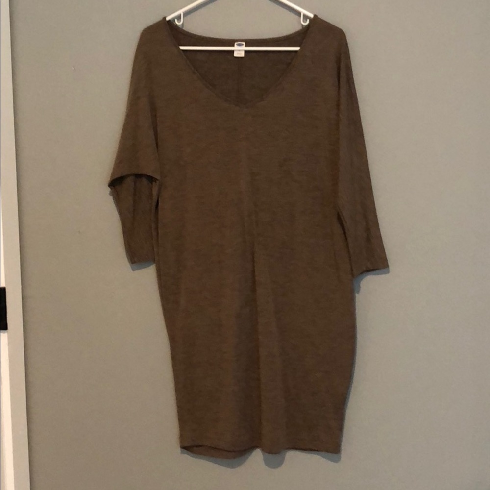 3/4 sleeve brown old navy dress